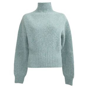 Victoria Beckham Knitted Turtleneck Sweater in Turquoise Wool